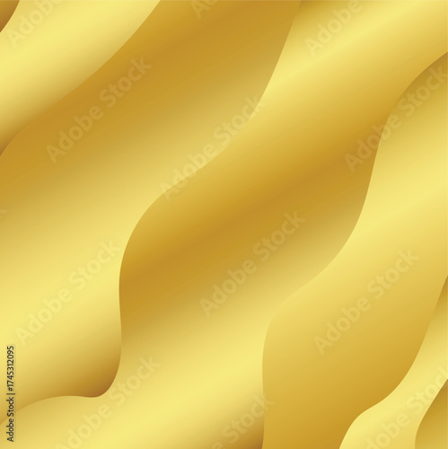 Abstract flowing golden waves with smooth gradients and soft light creating a luxurious and elegant background texture