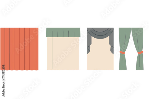 Four distinct window curtain styles and drapery treatments for interior design