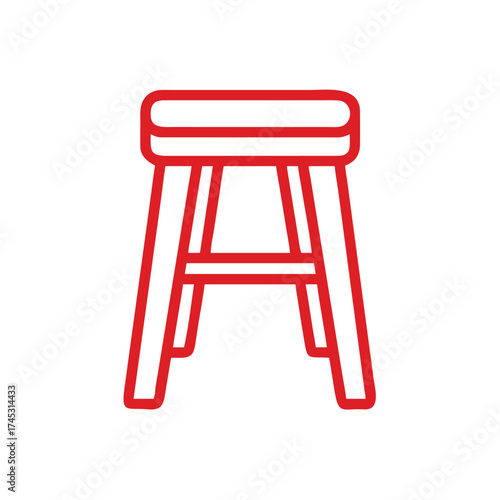 red chair isolated on white