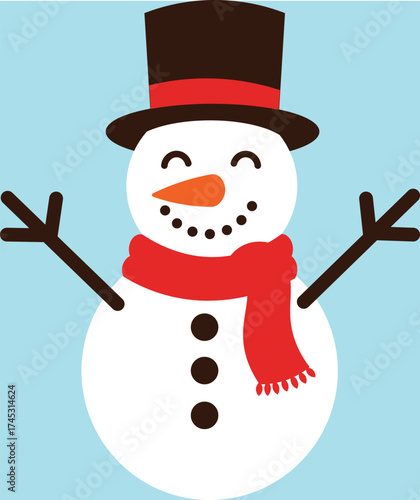 cartoon snowman vector illustration	