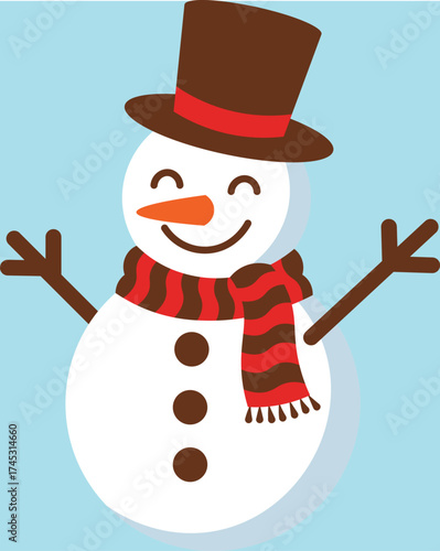 cartoon snowman vector illustration	