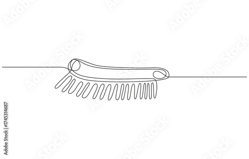 Line Art of a Cleaning Brush, Scrub Brush continuous line art drawing,
