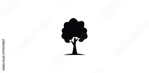 Tree silhouette art peaceful monochrome simple icon illustration garden park outdoor nature plant natural zen graphic