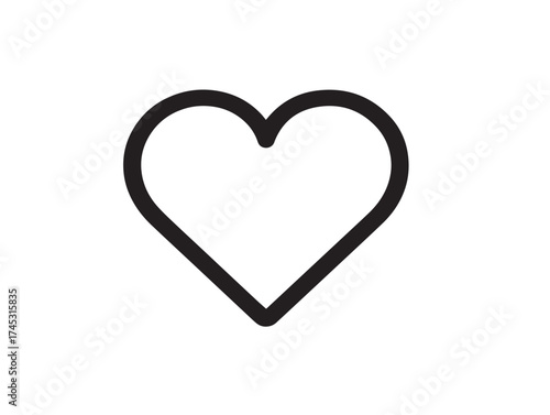 Love icon 2D vector line art in a clean minimalist graphic for emotion