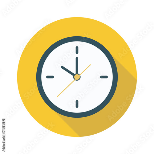 Time flies a stylized clock ticking moments Yellow background black dial minimalistic design flat lay style Watch the