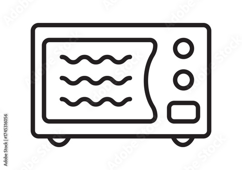Microwave Outline Icon for Home Electronics and Cooking Design
