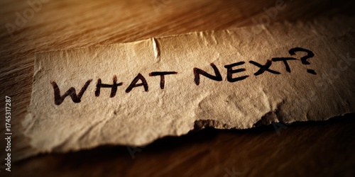 Torn paper writing question what next for future planning