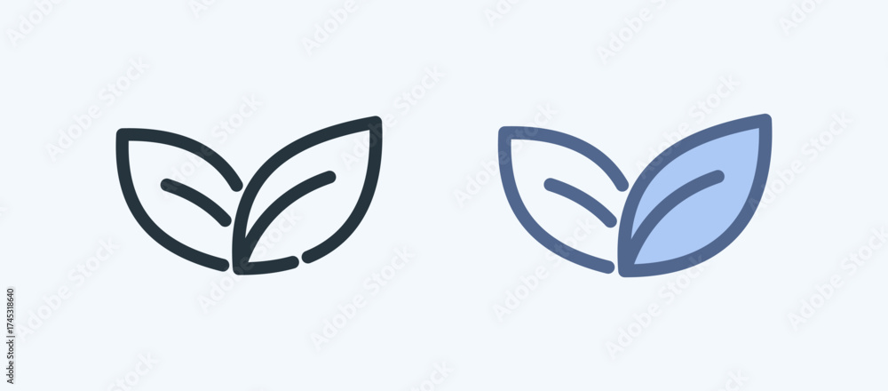Fototapeta premium Leaf Multiple Style Icon Collection