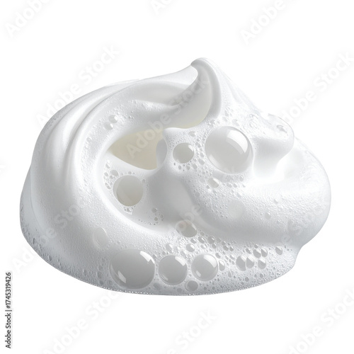 White Soap Foam with Bubbles Texture Isolated on Transparent Background, PNG 