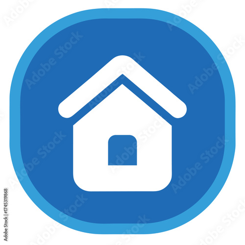 home button blue, blue home icon