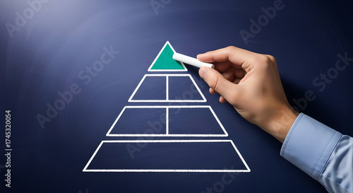 Hierarchy Pyramid Diagram Concept for Business Strategy and Data Visualization