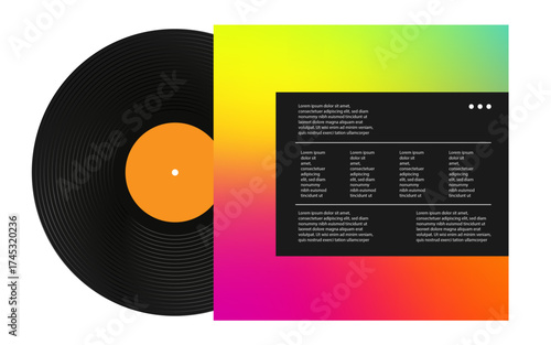 vinyl records.  long play music plates for gramophone. vector