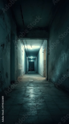 Wallpaper Mural Stunning photo of dark and eerie corridor with light at the end of the tunnel view. Torontodigital.ca