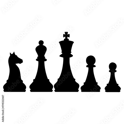 Vector art of chess piece silhouette for game strategy concept