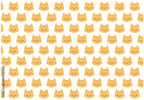 茶トラの猫のパターン素材。