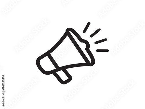 Notification icon 2D vector line art in a clean minimalist bell and message alert