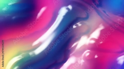 Abstract colorful liquid background with vibrant rainbow colors and shiny surface.