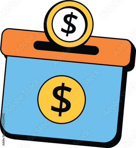 Donation Box Savings Goal Icon