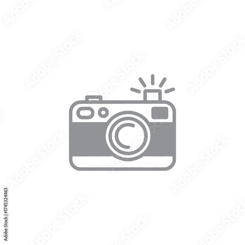 Camera logo design, photography emblem, modern vector illustration for photo studio