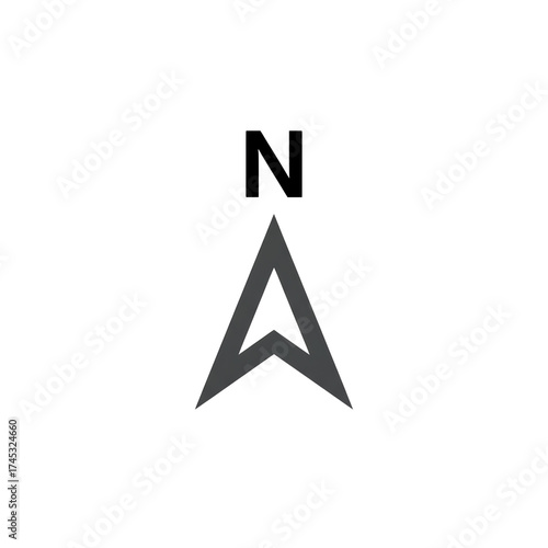 Subtle navigational emblem, suggesting exploration, orientation, direction, or guidance against a