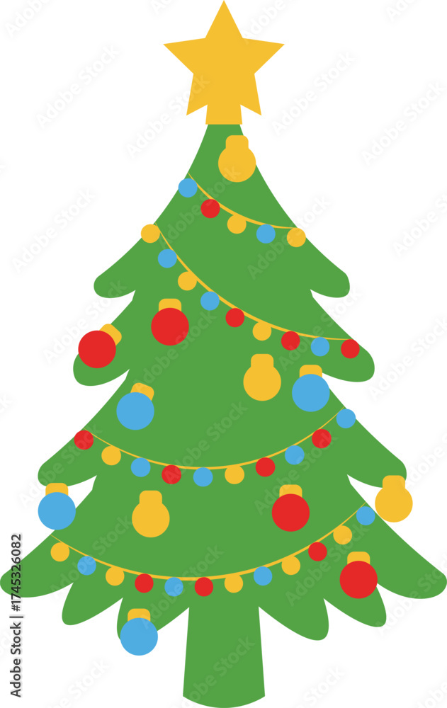 Obraz premium Christmas tree vector illustration 