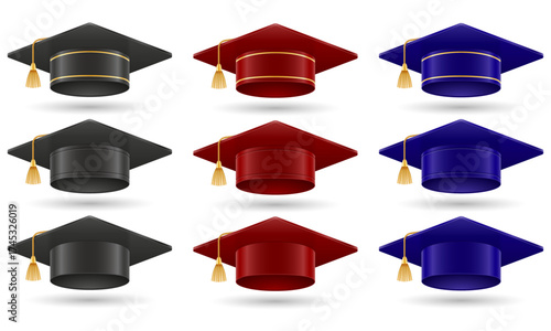 graduate hat for university college and academy cartoon stock vector illustration isolated on white background