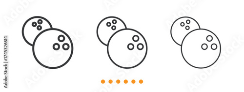 Bowling ball icon. Thin line icon vector