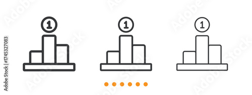 Winner icon. Thin line icon vector