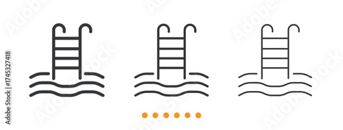 Swimming icon. Thin line icon vector