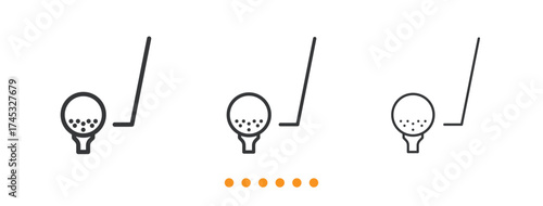 Golf ball icon. Thin line icon vector
