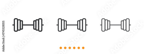 Barbell icon. Thin line icon vector