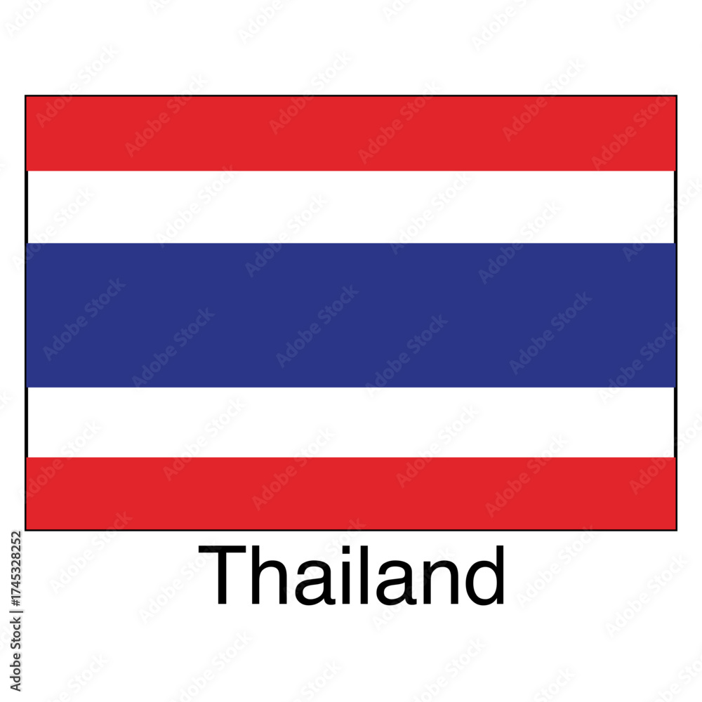 Fototapeta premium Flag of Thailand name