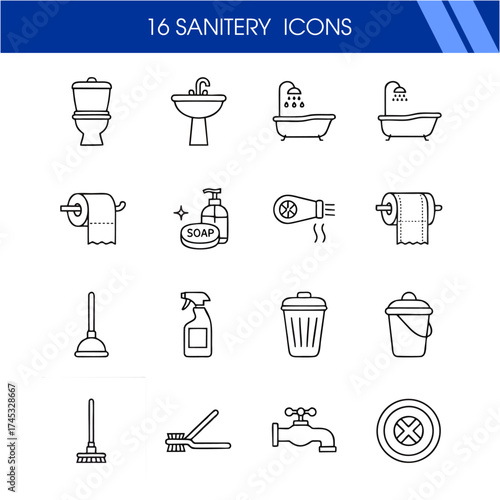  16 Sanitery icons designs