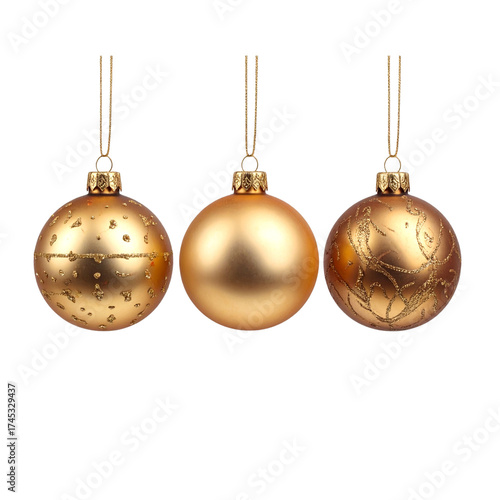 Transparent PNG available Three hanging Christmas balls isolated on transparent background By Kruwt