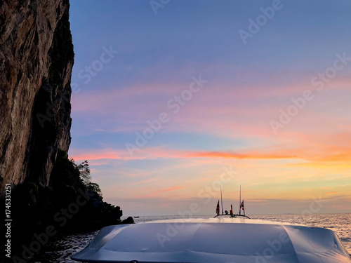 sunset view from a boat