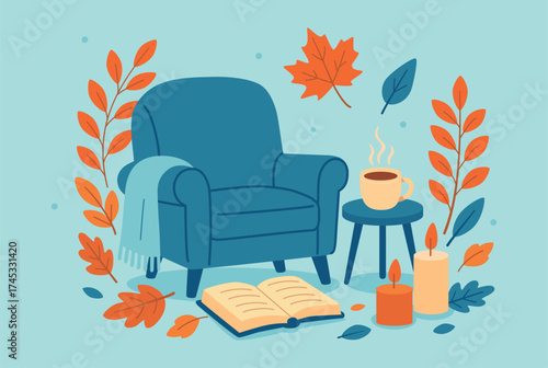 A cozy place to read in autumn