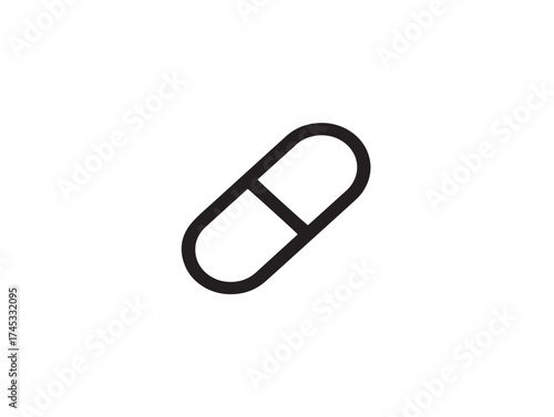 Pharmacy icon 2D vector line art in a clean minimalist drugstore and medicine