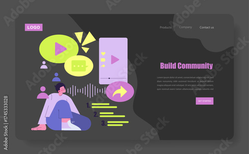 Community Building Concept Vector with Social Media Icons