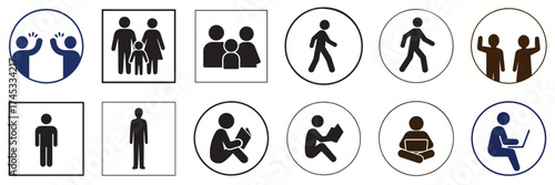 A collection of simple flat vector frames featuring stationery icons such as pencils, books, rulers, brushes, and globes. Perfect for templates, presentations, posters, or educational content