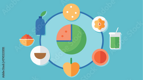 A breakdown of a nutritional label with illustrated components explaining calories serving size fats carbs and proteins aimed at promoting healthy cooking.