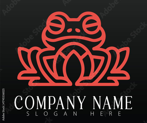 Abstract frog vector logo icon design illustration.
