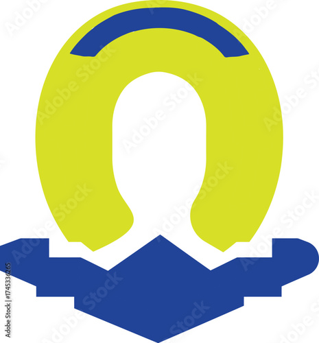 Abstract Support and Care Logo Design – Modern Human Figure in Protective Hands, Community, Charity, and Help Concept Icon