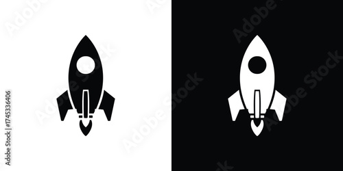 Isolated Rocket Ship Icon Design with Window on Transparent Background Element