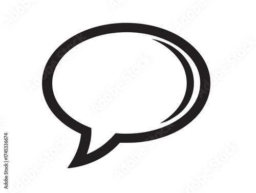 Speech Bubble icon 2D vector line art for messaging and communication