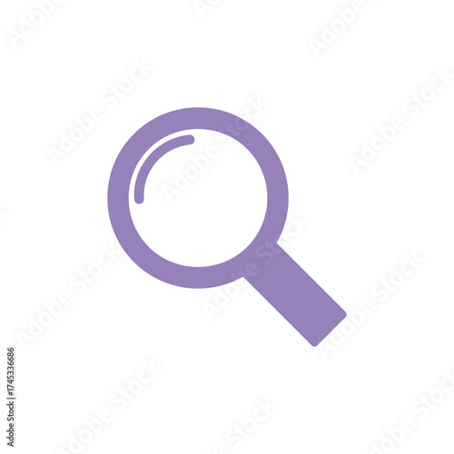 Lavender Magnifying Glass Icon on Transparent Background for Design Projects