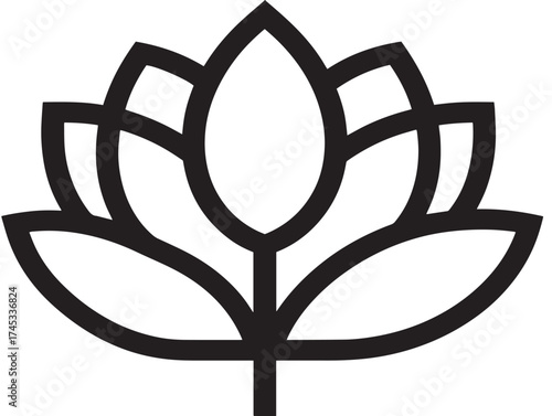 Spring icon 2D vector line art for seasonal change and renewal