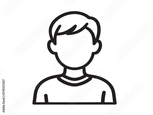 Teen age icon 2D vector line art for youth and adolescent life
