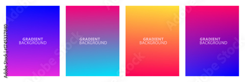 Collection of abstract multi-colored gradient vector cover illustrations. As background for business brochures, cards, packages and posters.