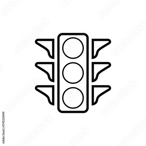 Traffic Light Signal Controls with Rectangular and Three Circular Lights