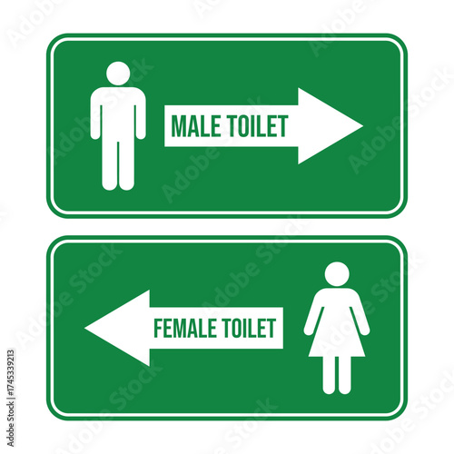 Restroom sign with man and woman icon. WC, toilet, lavatory symbol for public places. Male and female gender pictogram. Linear vector illustration for easy orientation.